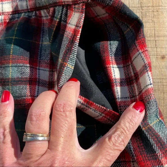Pendleton Vintage Wool Plaid Midi Skirt Red & Black Tartan Preppy 1980’s - Picture 4 of 7